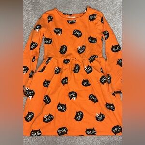 Like new Orange Halloween Cat Print Dress